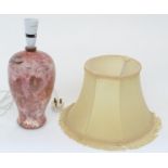 John BEDDING (1947) Small lamp base with antique shade Burnished and fumed with metallic