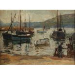 John Anthony PARK (1880-1962) Bearing fish, St Ives Harbour Oil on board Signed 28.