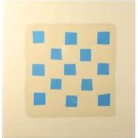 Breon O'CASEY (1928-2011) Blue squares and triangle into square Aquatint, linocut Signed,