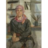 Ken SYMONDS (1927-2010) Catherine Armitage Pastel on paper Signed Inscribed to the back and dated