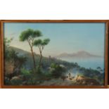 Emmanuel MEURIS (1894-1969) Gulf of Naples Gouache Signed 26 x 42 cm