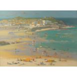 Douglas HILL (1953) St Ives Harbour Oil on canvas Signed Sketches to the back 44.