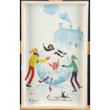 Simeon STAFFORD (1956) "The Big One - The Biggest Snowball in the Village" Oil on