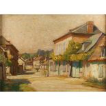 Sir Claude Francis BARRY (1883-1970) The White Village Oil on canvas Signed Inscribed to the