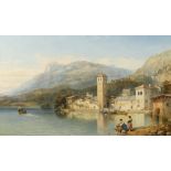 George Edwards HERING (1805-1879) Pella, Lake of Orta Oil on canvas Signed 44.