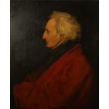 Follower of Sir Thomas LAWRENCE R A Gentleman in a red cloak Oil on canvas,