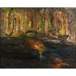 Lawrence James ISHERWOOD (1917-1988) Woodland by Night Oil on canvas Signed 60 x 70.