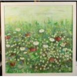 Rachel JEFFERY Hazy Daisy Meadow Oil on canvas Signed Further signed and inscribed to the back