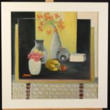 Rachel JEFFERY Still life with yellow pepper Oil on canvas Signed Inscribed to the back 55 x 55