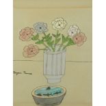 Bryan PEARCE (1929-2007) Flowers Pastel Signed 29.