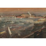 Frederick John Hayes WHICKER (1901-1966) Falmouth Harbour Oil on board Signed Inscribed to the