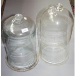 Two glass bell jars.