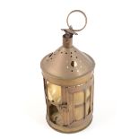 A brass candle lantern.