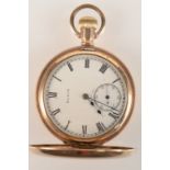 An Elgin half hunter gold plated keyless pocket watch, the movement numbered 32149034.