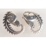 A pair of Georg Jensen pattern 112 silver earrings.