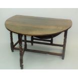 An oak gateleg dining table, late 17th/early 18th century,