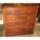 A Victorian mahogany chest of drawers, with two short and three long drawers, height 114cm.