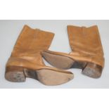 A pair of Jimmy Choo tan boots with pointed toe, Made in Italy, European size 40.