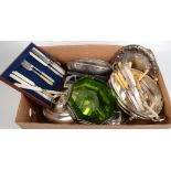 Miscellaneous silver plate to include entree dishes, cutlery etc.
