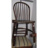 A 19th century spindle back kitchen chair.