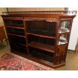 A mahogany open bookcase, late 19th century,