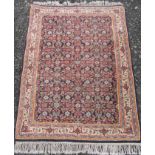 A North West Persian rug, the charcoal field with the all over herati pattern,