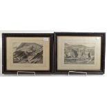 A pair of engravings, Port Looe and Mevagissey, 16.3 x 23.6cm.