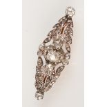 A good late Victorian diamond bar brooch with foliate decoration and rose and old cut diamonds.