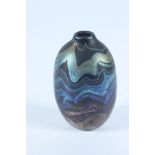 A Norman Stuart Clarke art glass vase, signed and dated 87, height 15cm.