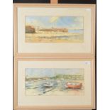 A pair of Charles Howard watercolours, each depicting St Ives harbour, signed Howard,