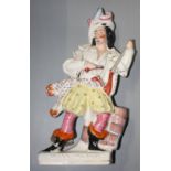 A named Victorian Staffordshire figure, Will Watch, height 37.5cm.