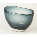 A Scandinavian art glass oval vase, height 17.3cm, width 24cm.