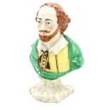 A Victorian Staffordshire bust of Shakespeare, height 23cm.
