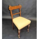 A Victorian Gothic oak side chair with ebonised chamfering