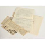 A collection of mainly military and politically related ephemera, including letters and telegrams,