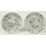 A pair of Chinese famille rose porcelain shallow bowls, 18th century,