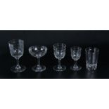 A part suite of Baccarat glassware cut to simulate hammering.