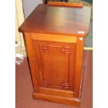 A late Victorian mahogany pedestal cupboard, width 48cm.