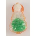 A jade Buddha pendant, 41.5mm.