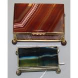 Small jewel boxes with agate panels.
