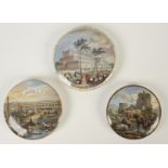 Three Pratt ware pot lids, 'The Grand International Building Of 1851',