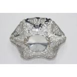 A post-war pierced hexagonal silver bonbon dish, 3.2oz.