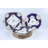 A late Victorian or Edwardian Coalport dessert service,