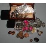 Costume jewellery etc, including some GWR transfers.