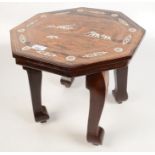 An Indian rosewood occasional table,