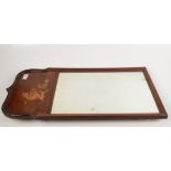 A George II style mahogany wall mirror, 71 x 33cm.