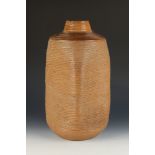 A Janet Leach salt glaze stoneware massive vase,