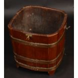 A teak brass bound fireside tub by Alex Hamilton, London, Tubs for Shrubs,