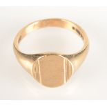 A 9ct gold signet ring 6.5g. Condition report: Size W / X.