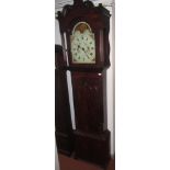 A George III mahogany longcase clock, the painted arched dial signed S.